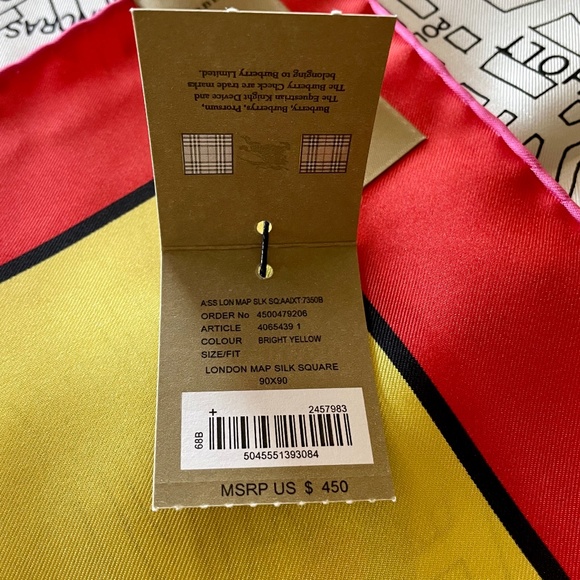 NWT - Burberry London Map Silk Scarf - Box Included - Picture 12 of 14